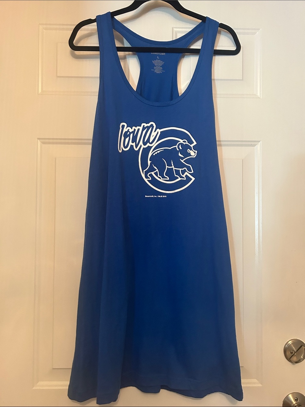 Iowa Cubs Racerback Tank Dress/Nightgown L Royal NWT Cotton Casual Baseball MiLB